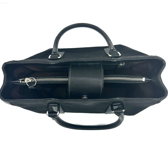 Coach Canvas Purse Black Leather Trim No. MOP-9428 - Picture 6 of 16